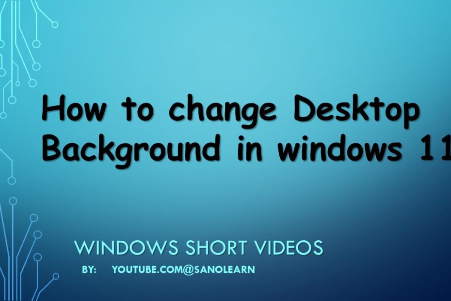 How to change desktop background in windows 11