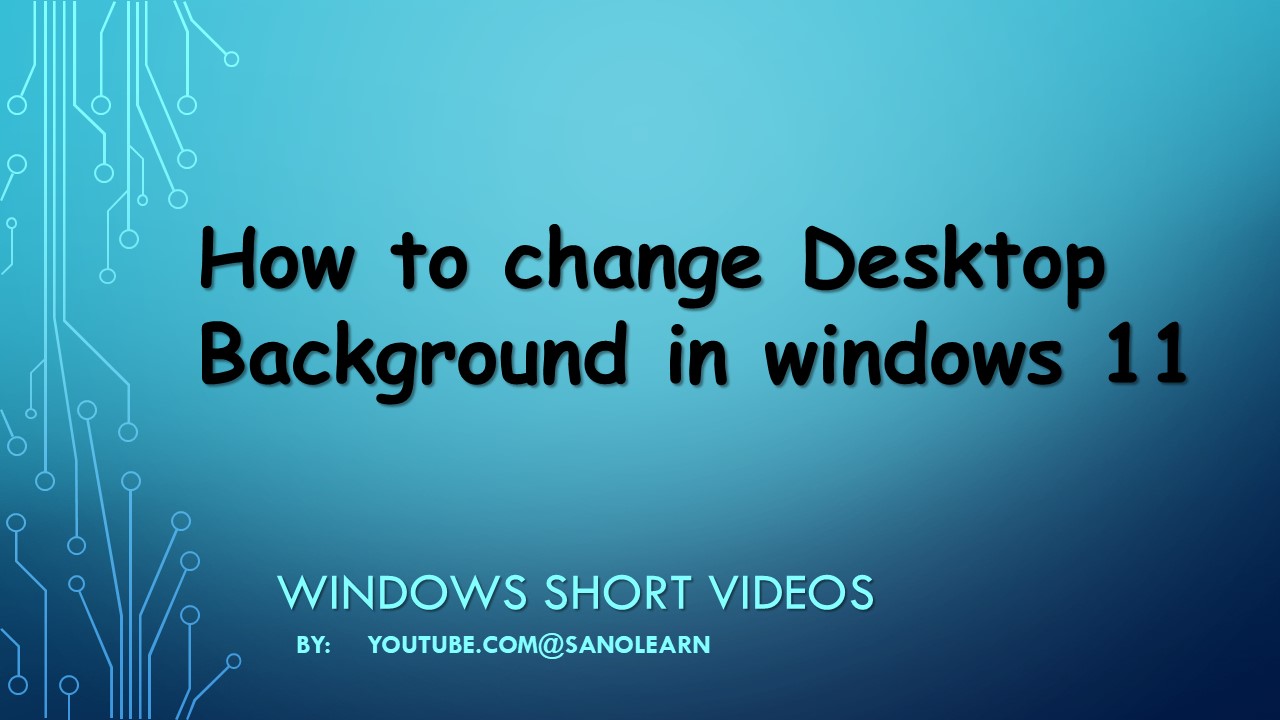 How to change desktop background in windows 11