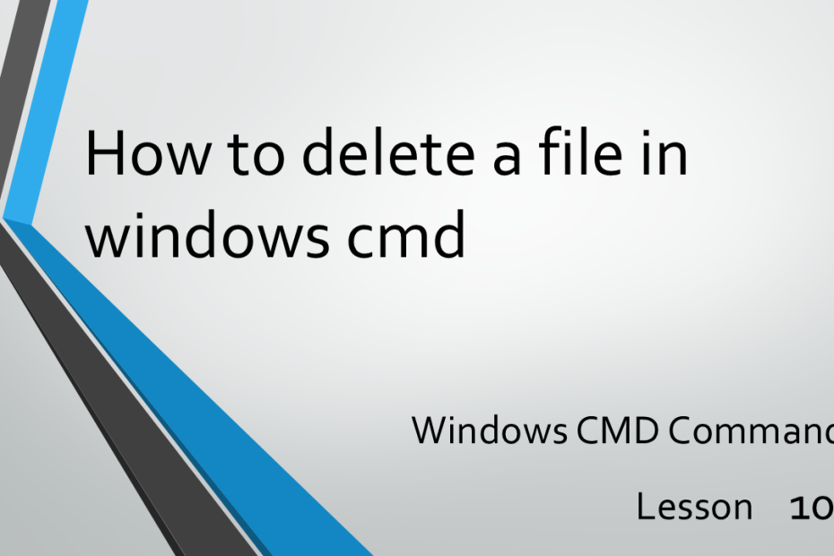 How to delete a file in windows cmd