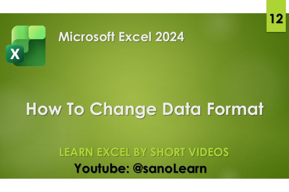 12-How change data format in Excel 2024