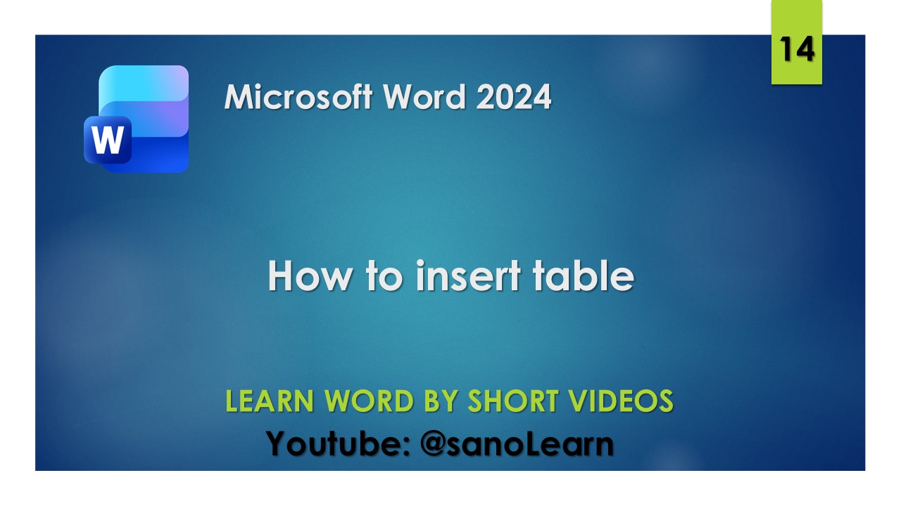 14- How to insert table in word 2024