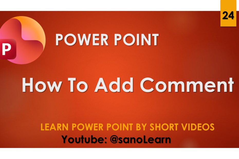 24- How to add comment for slides in PowerPoint 2024