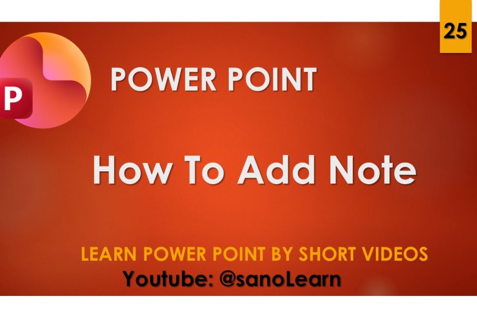 25- How to add note in Power Point 2024