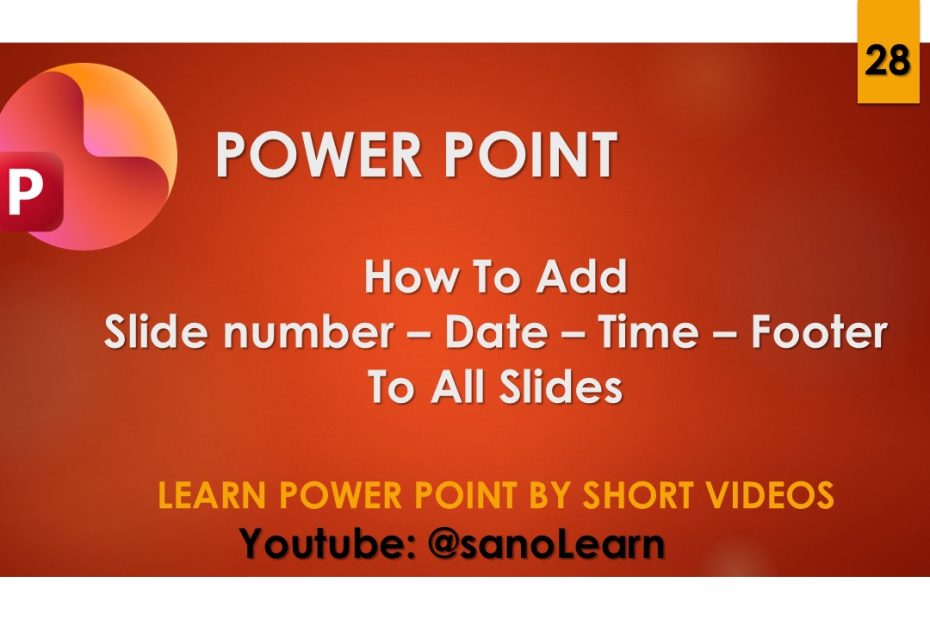 28-How To Add Slide number - Date - Time - Footer To All Slides in PowerPoint 2024