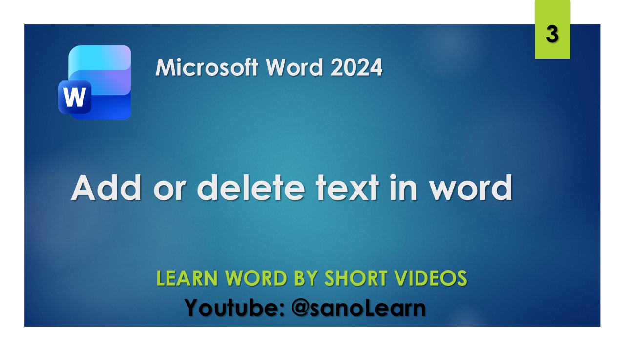 3- How to write or delete text in Microsoft Word 2024