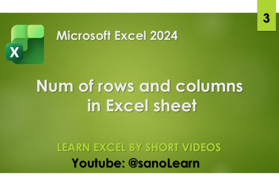 3-Num of rows and columns in Excel 2024
