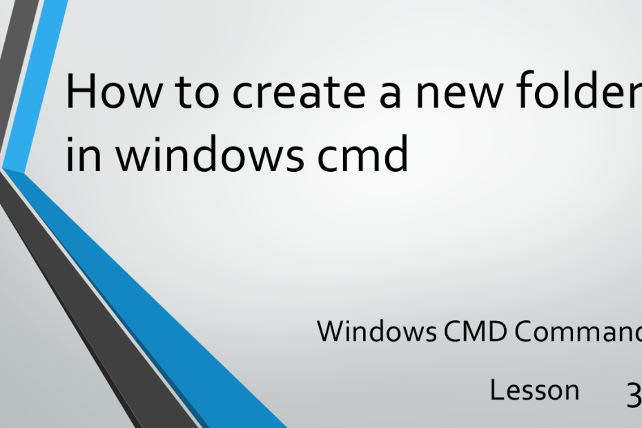 How to create a new folder in windows cmd