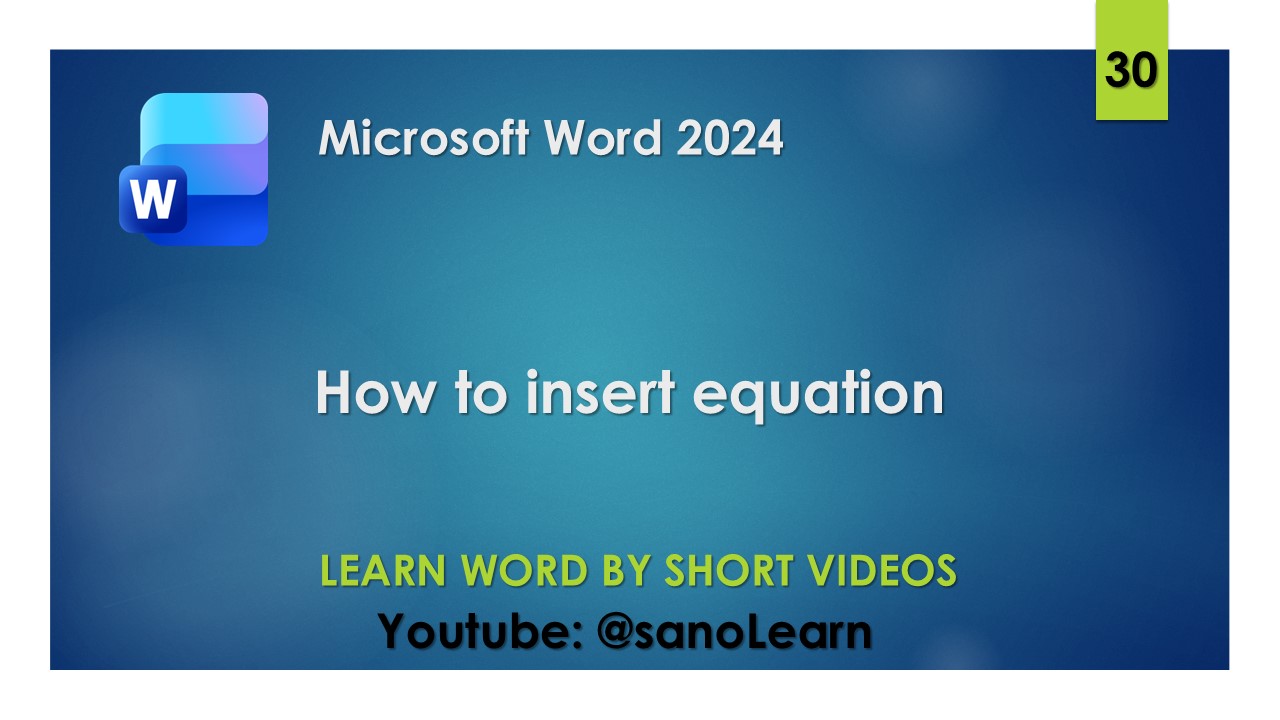 30- How to insert equation in word 2024