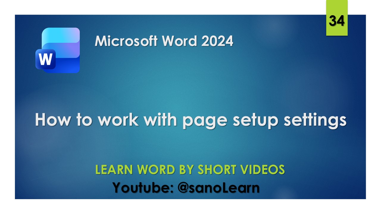 34- How to change page setup in word 2024