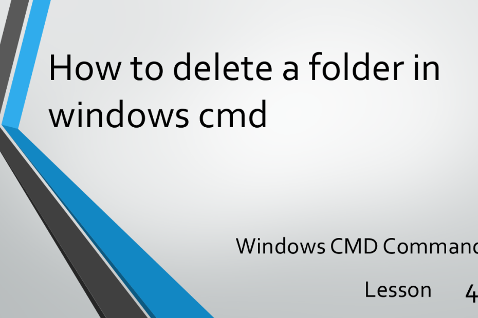 How to delete a folder in windows cmd