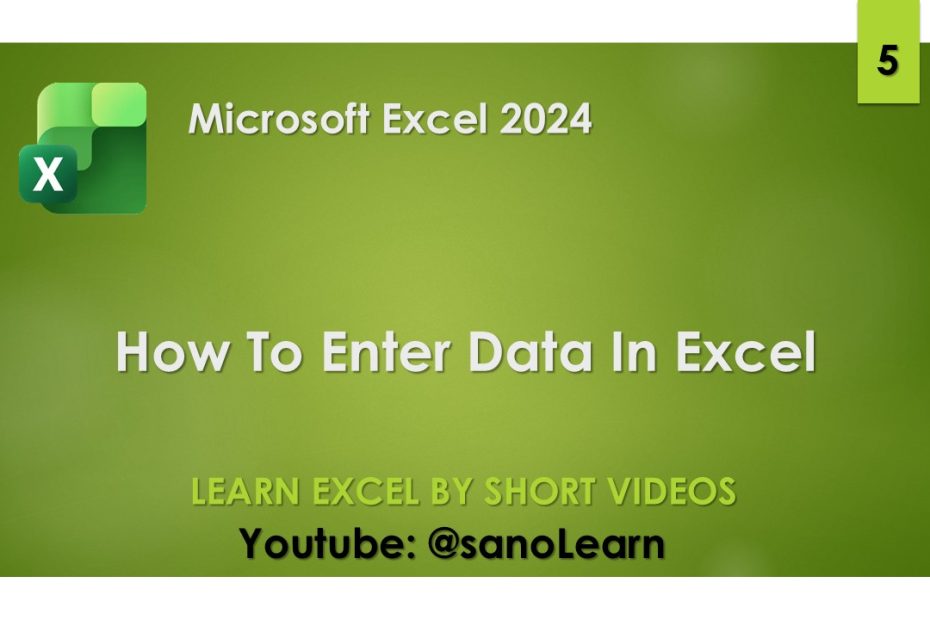5-How to enter data in Excel 2024