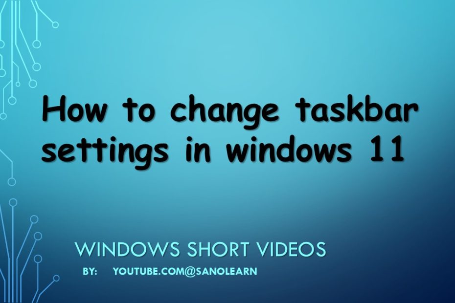 How to change taskbar settings in windows 11