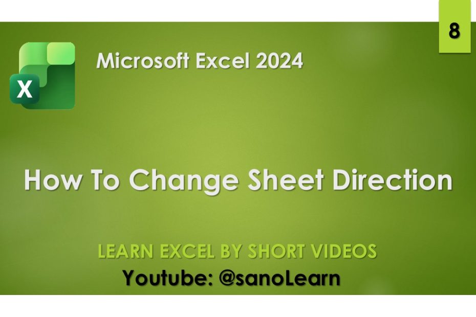8-How To Change Sheet Direction in Excel 2024
