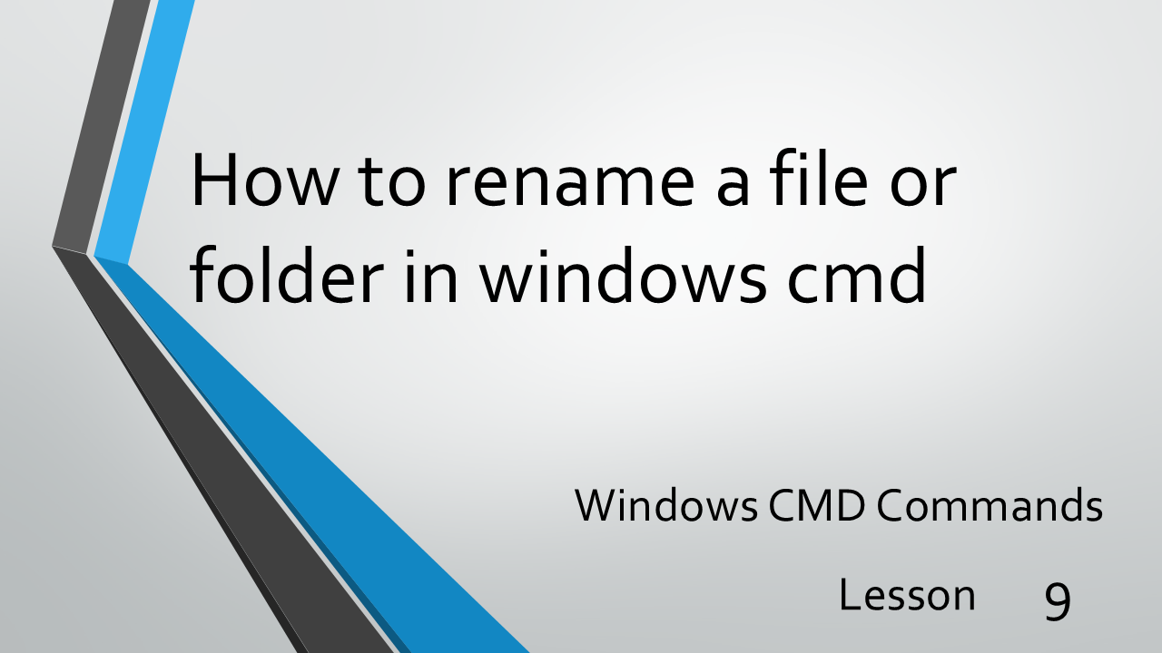 How to rename a file or folder in windows cmd